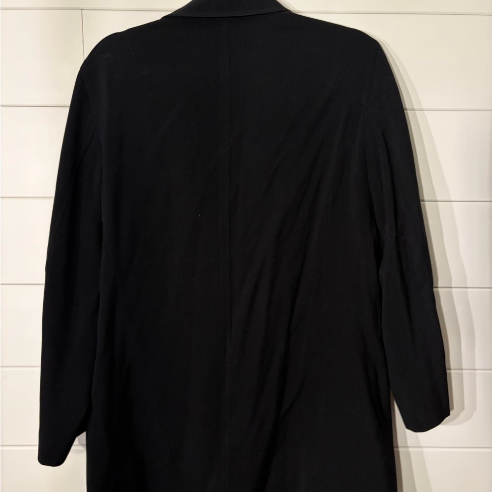 Luciano Barbera Black Wool Trench Coat - Picture 3 of 5